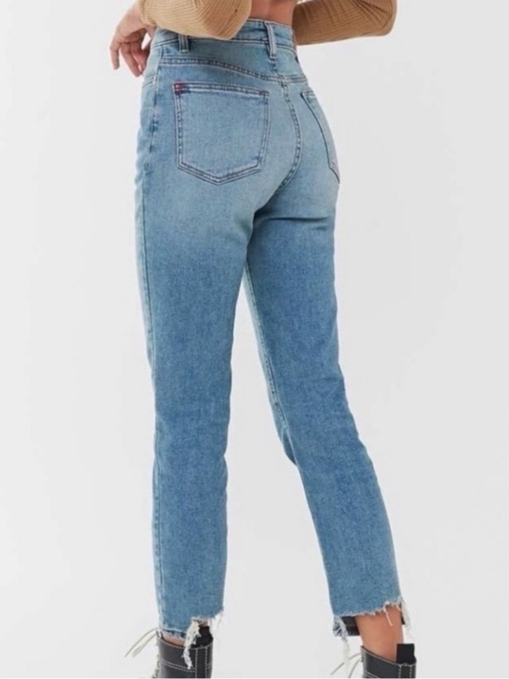 BDG Girlfriend High Rise Raw Hem Jeans